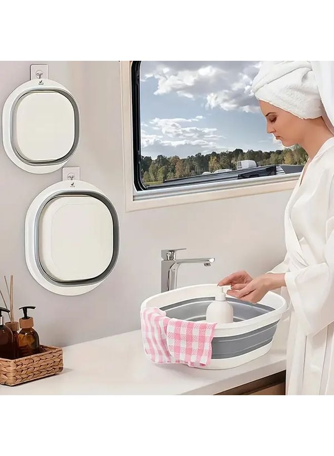 Blue Collapsible Foot Bath Tub Heavy Duty Portable Soaking Tub for Home Camping Travel - Image 3